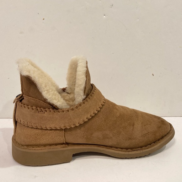 UGG McKay Chestnut Duedr Sheepskin Ankle Mini Boots Booties Sz 8 - Picture 5 of 10